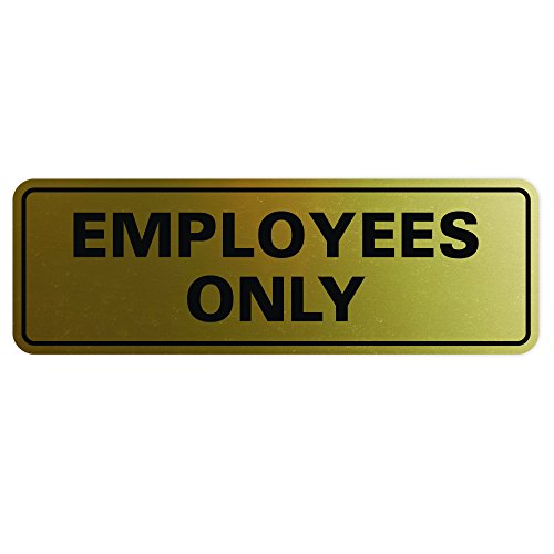 Plaque de porte employés seulement or brossé pour l'accueil de votre hôtel