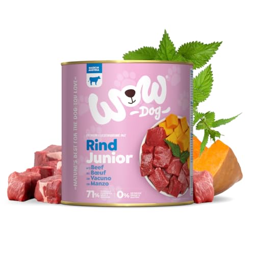 WOW Dog Welpen-Nassfutter mit Rind 6 x 800g | ohne Getreide & Zucker