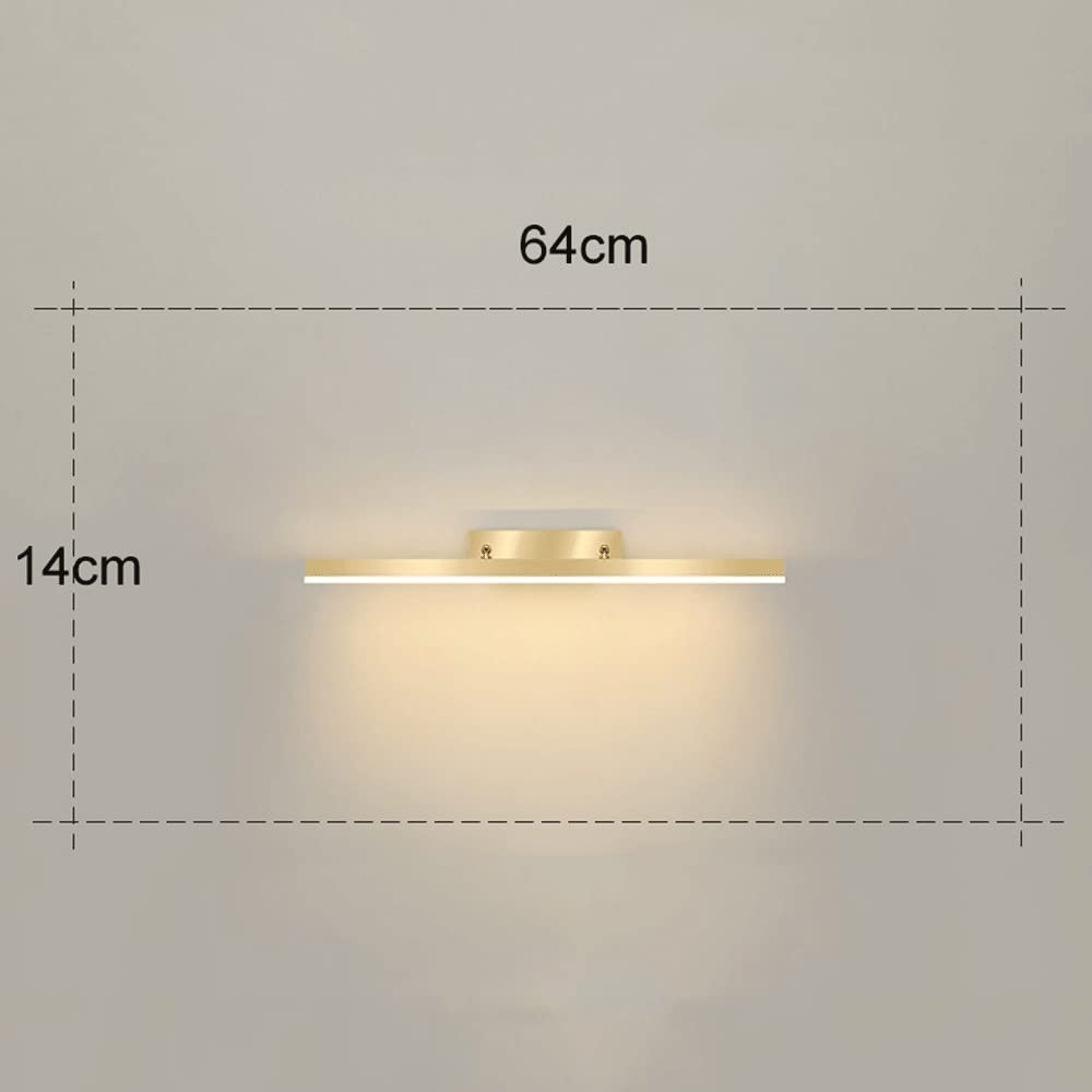 Luz de gabinete de espejo de metal lineal para baño, lámpara de pared ajustable de 180 ° hacia arriba y hacia abajo, luces delanteras de espejo de iluminación decorativa de tocador LED moderno, lámpar