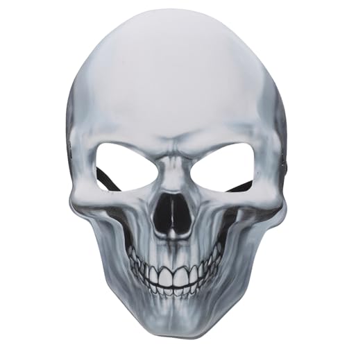 Zerodeko Máscara de Calavera Luminosa de Color Claro para Disfraz Adulto y Adolescente, Máscara de Halloween Gótica Luz Brillante, Material Suave y Ajustable para Fiestas y Cosplay