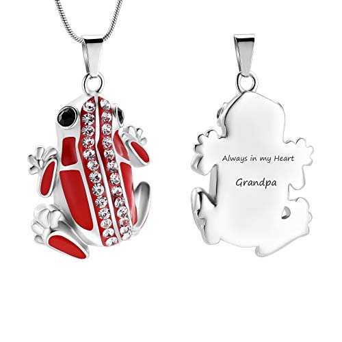 Cremation Jewelry Frog Shape Urn Necklace Ashes Keepsake Holder Memorial Urn Necklace Sweater Necklace2