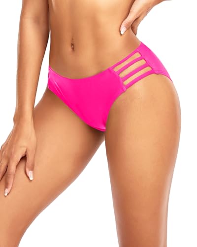 Image of Women Bikini Bottom Full Coverage Bathing Suit Bottoms Swimsuit Bottom | Low Waist Design, Side Strap Cutout, Full Rear Coverage, Secure Fit, Soft Breathable Fabric