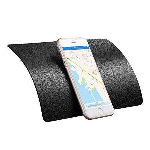 Karlor 2 Pack Sticky Anti-Slip Gel Pads for Cell Phones, Premium Non-Slip Car Dashboard Mat for Cell Phones, Sunglasses, Keys, Speakers,Coins and More-Black (Large Size 8.9 X 5.7 inch)