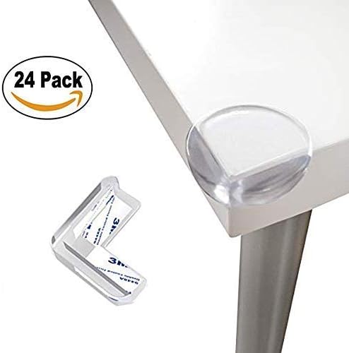 Corner Protectors- 24 Pack Taisk Clear Corner Guards | Sharp Corners Baby Proofing with High Resistant Adhesive Gel | Stop Kids Head Injuries Around Tables, Furniture