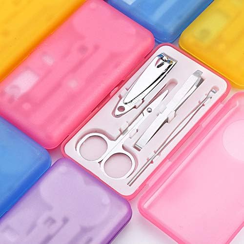 Manicure Set 4Pcs/Set Multifunctional Nail Cutter Set Stainless Steel Nail Correction Nipper Cutters Dead Skin Dirt Pedicure Scissor Set Nail Clippers Pedicure Kit (Color : Yellow)