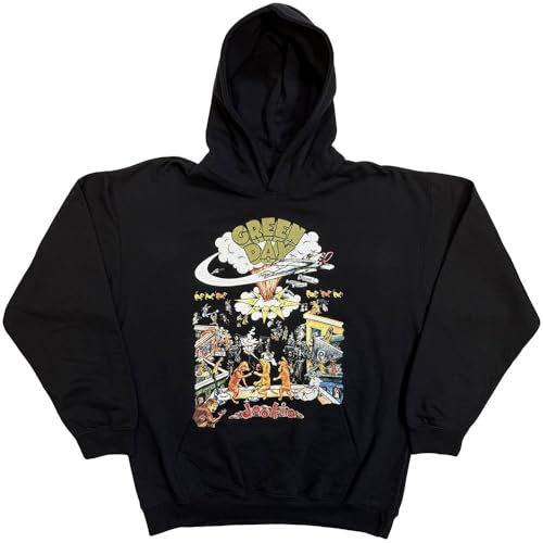 Rock Off officially licensed products Green Day Hoodie 1994 Tour Band Logo Official Unisex Black Pullover M
