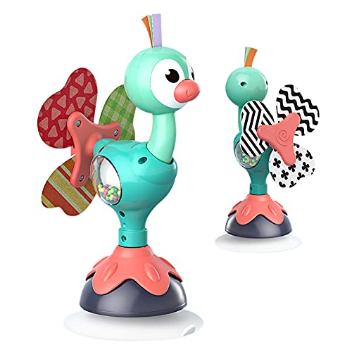 Image of Deserthome Baby Rattles Toy, Infant High Chair Toys with Suction Cup, Grab and Spin, Seneory Development, Toddler Tray Toy Gifts for 6 12 18 24 Months, 1, 2 Year Olds Boys Girls