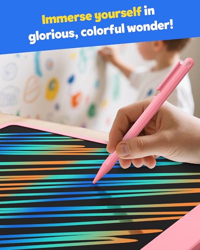 Image of TEKFUN LCD Writing Tablet for Adults, Large Doodle Board, 16 Inch Colorful Drawing Tablet Writing Pad, Toddler Toys for 3 4 5 6 7 8 9 Year Old Girls Boys Teen, Birthday Gifts for Kids (Pink)