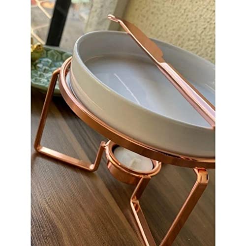 Rechaud Para Queijo Brie Em Cerâmica 4 Peças Rose Gold