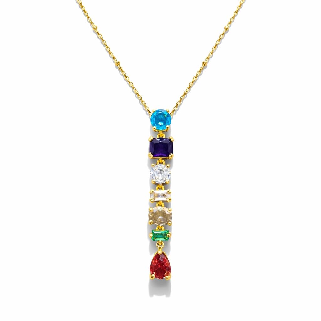 meenaz Multicolor Stone Pendant Necklace for Women Gold Plated Crystal Vertical Drop Chain for woman Jewellery for womens, Anti Tarnish Stylish Chains jewelry for Girls Locket 376-picture-37