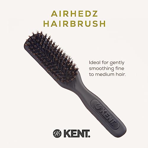 Kent AirHedz Pro Narrow Pure Bristle Paddle Brush Graphite Grey - Image 3