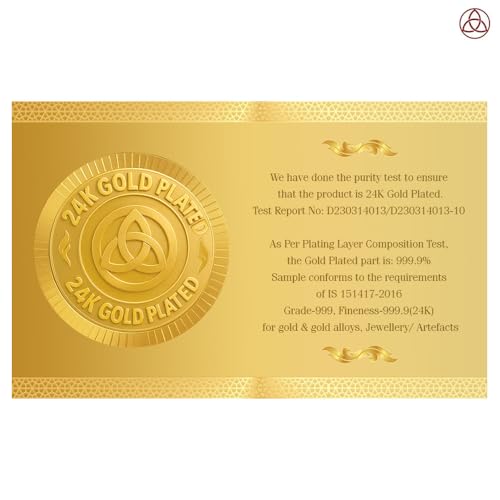 Image of DIVINITI Siddh Energised Dhan Akarshan Yantra | 24k Gold Plated Foil Money Attraction Vastu Frame for Home, Office & Puja Room | Spiritual Yantra for Wealth & Prosperity (14 X 13 CM)