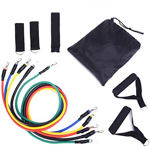 Winuxury Resistance Band Sets,5 Stackable Exercise Bands with Door Anchor,2 Metal Foot Ring,2 Foam H Winuxury Resistance Band Sets,5 Stackable Exercise Bands with Door Anchor,2 Metal Foot Ring,2 Foam H
