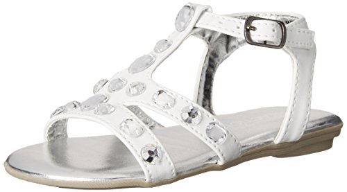 Kenneth Cole Reaction Brigten Beach 2 Jeweled T-Strap Sandal (Toddler/Little Kid), White, 10 M US Toddler