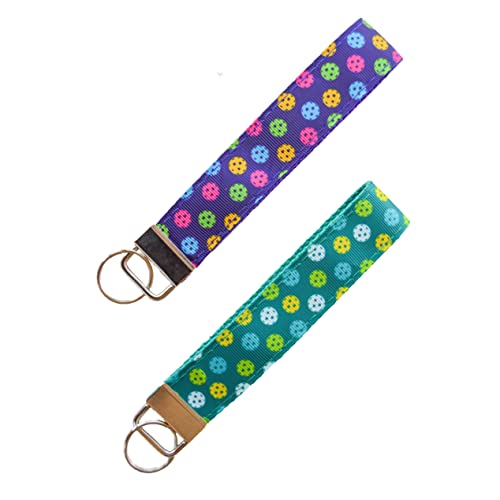 Corner Design Company Pickleball Wristlet Keychain Bracelet, 100% Fabric Wrist Lanyard Key Chain For Women (Purple) #TOP5