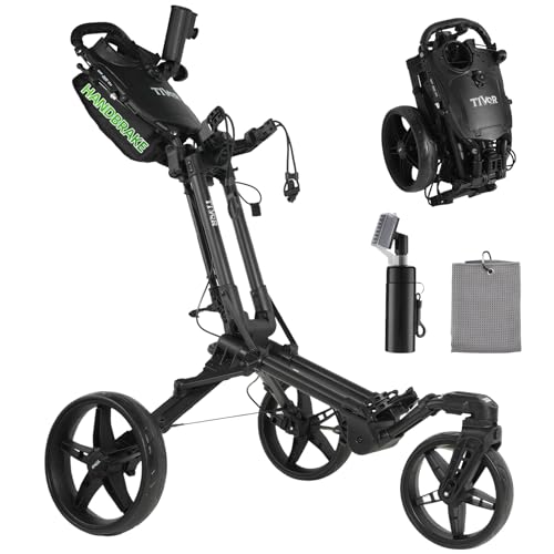 Tivor Golf Push Cart 3 Wheel-Golf Cart with 360° Rotating Front Wheels for All-Terrain Mobility,...