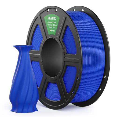 DEEPLEE PLA PRO Filament 1.75mm Stärkere Zähigkeit 3D Drucker Filament PLA Filament Maßgenauigkeit 0.02 mm Sauber gewickelt Einfach zu Drucken Passend für die meisten FDM 3D Drucker Blau 1KG