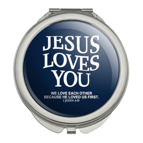 GRAPHICS & MORE Jesus Loves You First Compact Travel Purse Handbag Makeup Mirror