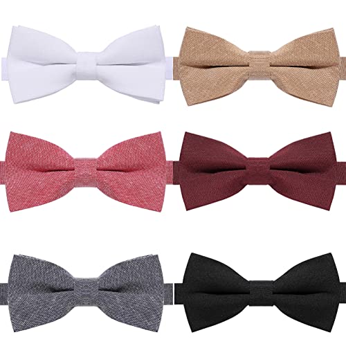 Image of AUSKY 8 PACKS Elegant Adjustable Pre-tied Bow Ties for Men Boys (1&4&5&6&8 Pack for option)