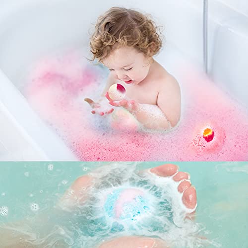Bath Bombs For Kids With Surprise Toy Inside, Colorful Handmade Natural Bath Ball With Professionals Career Figurine, Children Moisturizing Spa Fizzy Bath Bomb With Coconut Oil Gift Set For Girl Boy #TOP4