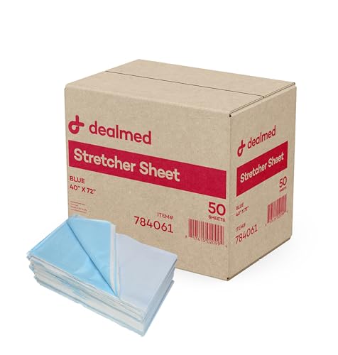 Image of Dealmed Disposable Stretcher Sheets 50 Count, Blue, 40 inch x 72 inch, Ideal for Stretchers, Exam Tables, and Other Furniture