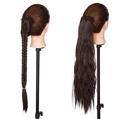 21"(53cm) SEGO Coleta Postiza Trenzada con Pinza Pelo Sintético Se Ve Natural...