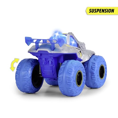 Dickie Toys Arctic Ice Monster Auto (25 cm) - Monstertruck für Kinder ab 3 Jahren mit Dampf-Funktion, Licht & Sound, Gummireifen, Freilauf, Monster Truck Spielzeugauto inkl. Batterien - 203754002