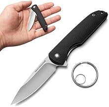 DRACHENADER Couteau de camping, lame de 5,2 cm, équipé d'un porte-clés (accessoire de transport) pour activités en plein air