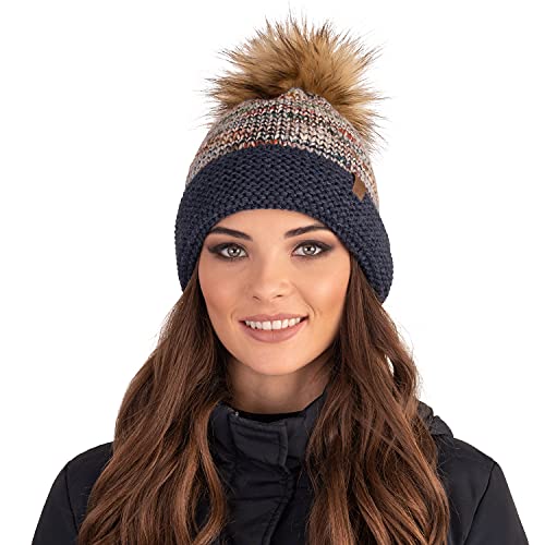 Vivisence Winter Bommelmütze Für Damen Aus Warmem Garn Mit Bommel Und Antistatischer Wirkung Weiches Innenfutter Aus Vlies Perfekte Passform Ideal...