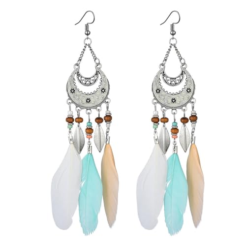Boucles d'oreilles en plumes légères avec aiguilles incurvées confort