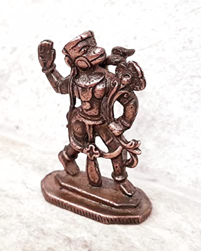 Image of Copper Idols, 1.5 inches, Copper Handmade Jai Veera Hanuman, 28Grams, Patina Antique Finish, Pack of 1 Piece