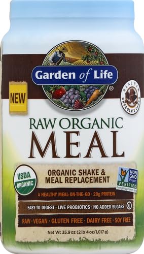 Image of Garden of Life Raw Organic Meal Protein Powder, Chocolate, 28 Servings, 38.03 Ounce (Pack of 6)