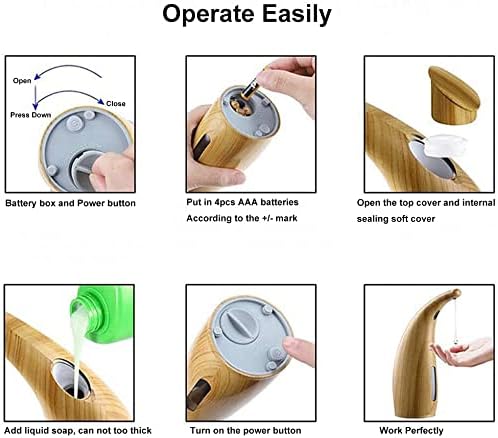 Miniatura 4 de Dispensador automático de jabón, 4 palancas ajustables, dispensador de jabón líquido sin contacto, para cocina y baño, con sensor de movimiento