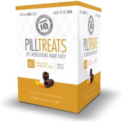 Paws IQ Pill Treats for Dogs Medications Made Easy, Peanut Butter - 60 Count