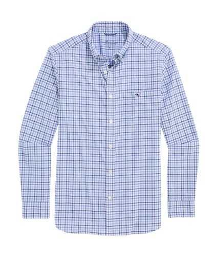 vineyard vines Men's Forepeak Tattersall Featherweight Performance Shirt