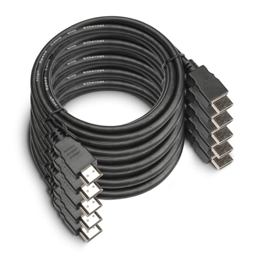 Image of Orei UltraHigh-Speed 4K HDMI Cable 3 Meter (9.84ft) - HDMI Cable 4K@60Hz, HDR10, ARC, 3D - Durable PVC - Compatible With TVs, Sound Bar, Laptop, Projector & More (5 Pack)