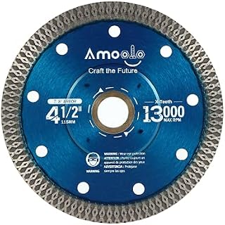 Amoolo 4-1/2" Diamond Saw Blade, X-Teeth Diamond Blade for Porcelain, Tile, Brick, Granite and Concrete (4.5"-1pc)