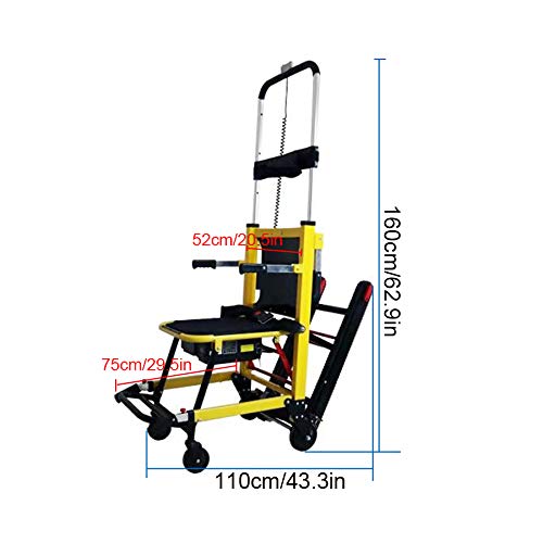 Mobile Evacuation Stair Chair, Electric Wheelchair Stair Chair, Transport Folding Stair Chair Lift, Stair Assist Chair, Load Capacity: 400 lb (Shipping from USA)