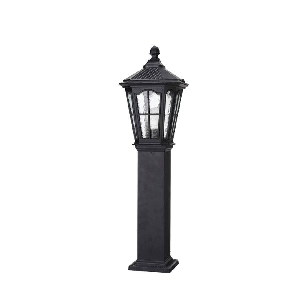 GTHTUHFD Lamp Post Lights, 60/80Cm Outdoor High Pole Garden Lantern Ip54 Waterproof Aluminum Retro Street Glass Column Outside Villa Community Courtyard Edecor Pillar Stigma Light E27,Bronze