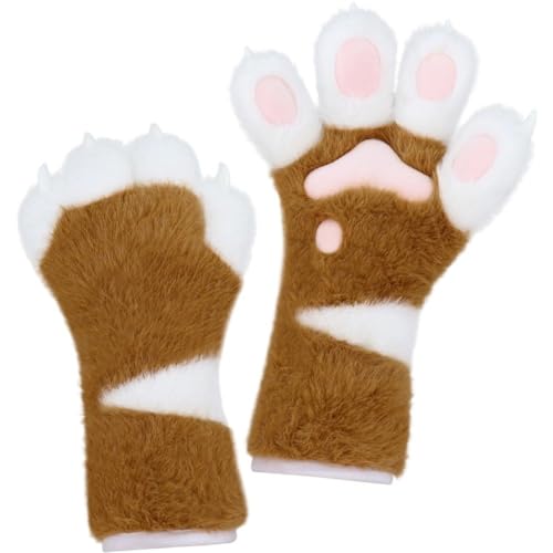 Guantes de felpa para Halloween con garras de animales y accesorios de fiesta 2