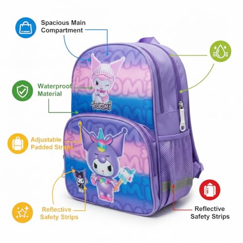 Image of Stylbase 15 Inch 3D Cartoon School Bag for Boys & Girls | Waterproof Lightweight Polyester Kids Backpack with Bottle Pocket | Ideal School Bags for Kids Nursery, LKGClass (3-5 Years)