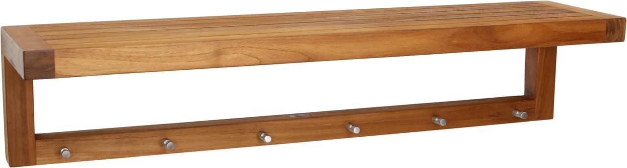 36" Moa Teak Flat Wall Shelf