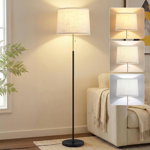 Floor Lamps for Living Room & Bedroom, 60" Modern Tall Standing Lamp, 3CCT