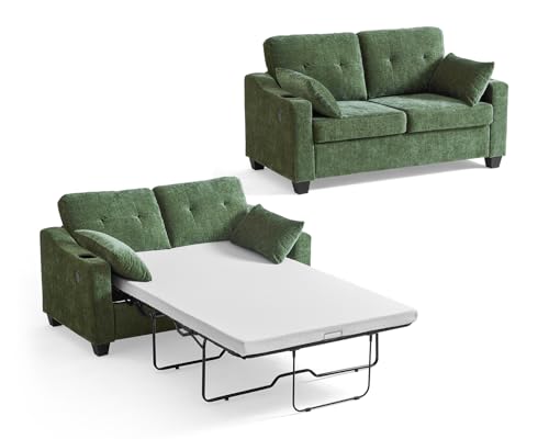 CHIC HOUSE Pull Out Sofa Bed, Full Size Sleeper Sofa,