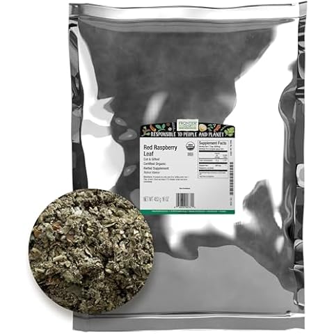 Frontier Organic Red Raspberry Leaf Herbal Supplement, 1-Pound, Certified Organic, Kosher, Non-GMO Cover