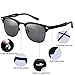 Dollger Classic Semi-Rimless Frame Retro Brand Polarized Sunglasses for Men and Women UV 400 Protection, Black Lens+black Frame, One Size