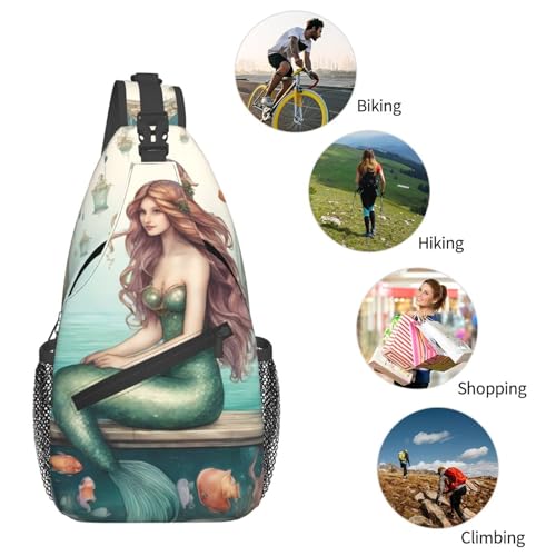 Mochila cruzada casual unisex Fairy Tale Mermaid03 miniatura 6