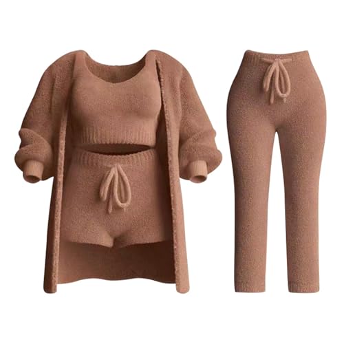 Pyjama femme col en V le coffret cadeau idéal avec short pantalon gilet et manteau