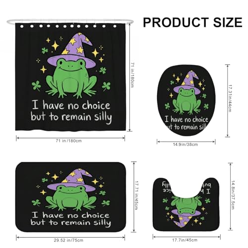 Rideau de douche amphibien Halloween polyester vert 183x183 cm - 3