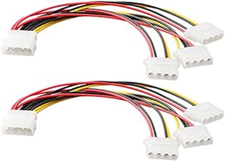 æ åçŒ ZSHYBER Power Y Splitter Cable Adapter, LP4 Molex Power Supply Y Splitter, 1 Male to 3 Female Molex Splitters x 2Pack